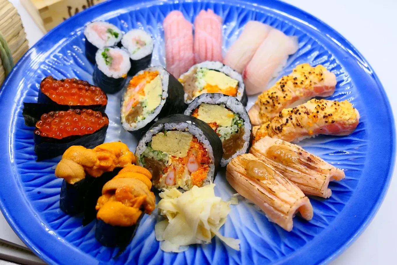 Omakase-style sushi platter