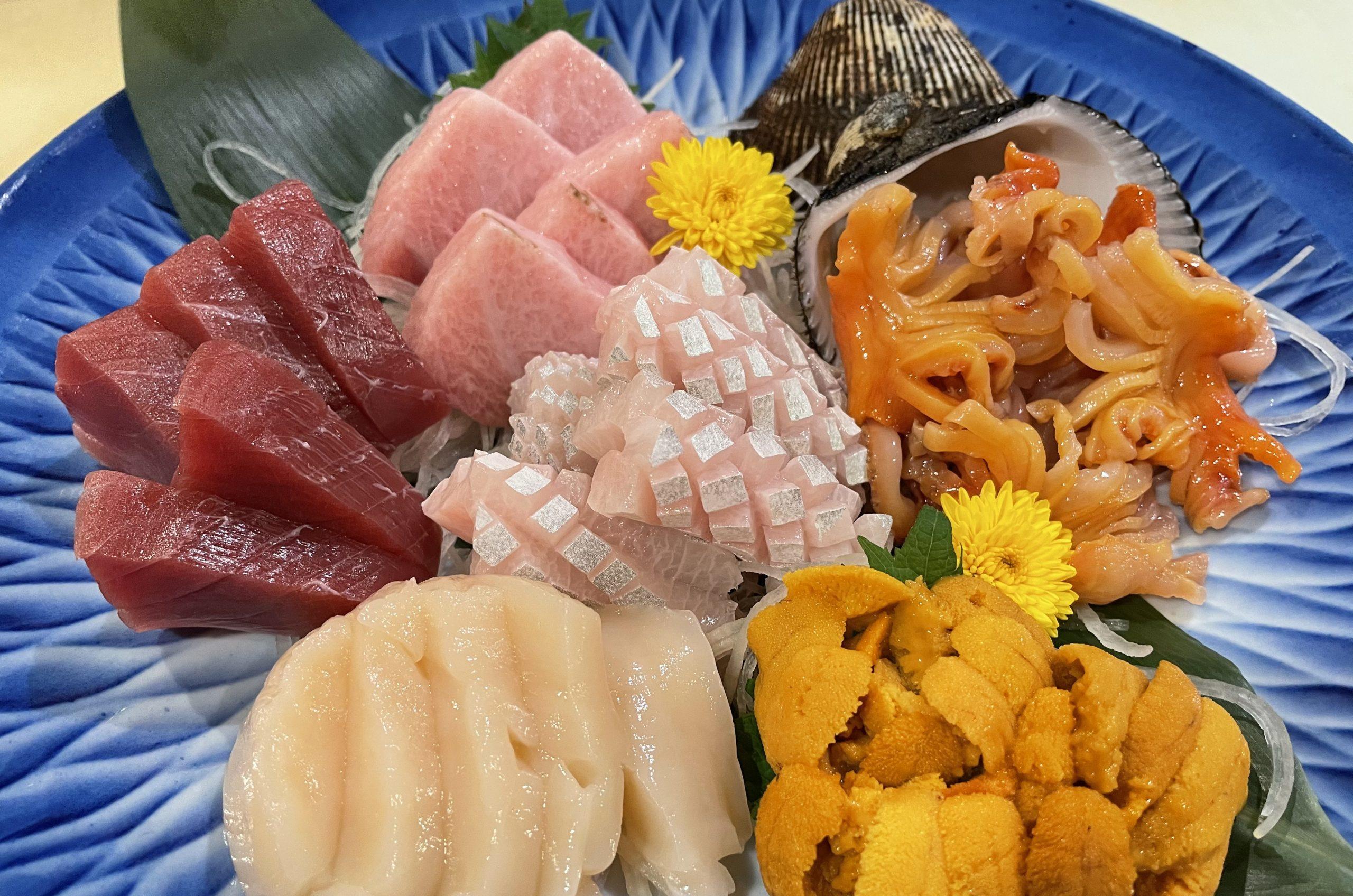 Chef's selection of sashimi at Yamagawa, sliced tableside from the day's freshest catch